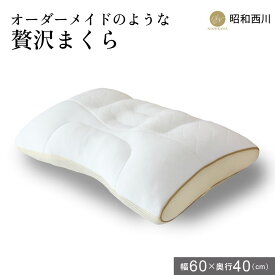 枕 まくら 60×40×7cm 昭和西川 眠りの贅沢まくら ピロ― 寝具 首・頸椎をサポート 寝返り アーチ構造 丸洗いOK 首・頸椎をサポート プレゼント ギフト 快眠 安眠 リラックス ドリス 送料無料 sni