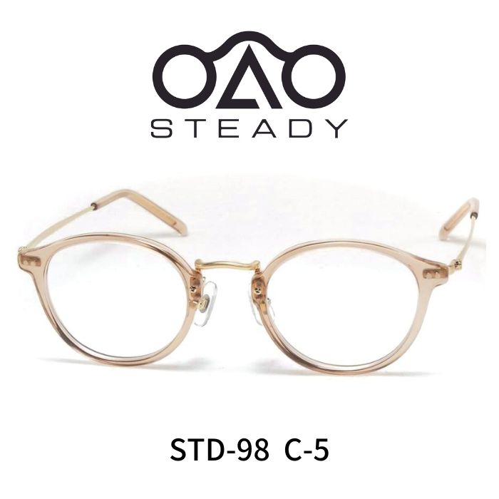 楽天市場】STEADY ステディ メガネ 眼鏡 STD-98 C5 クリアブラウン