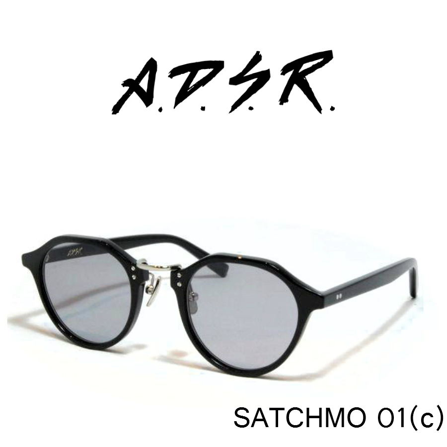 A.D.S.R. adsr サングラス SATCHMO サッチモ 01(c) (Shiny Black Silver/Light Gray Lens)  ADSR エーディーエスアール | レミネンス　楽天市場店