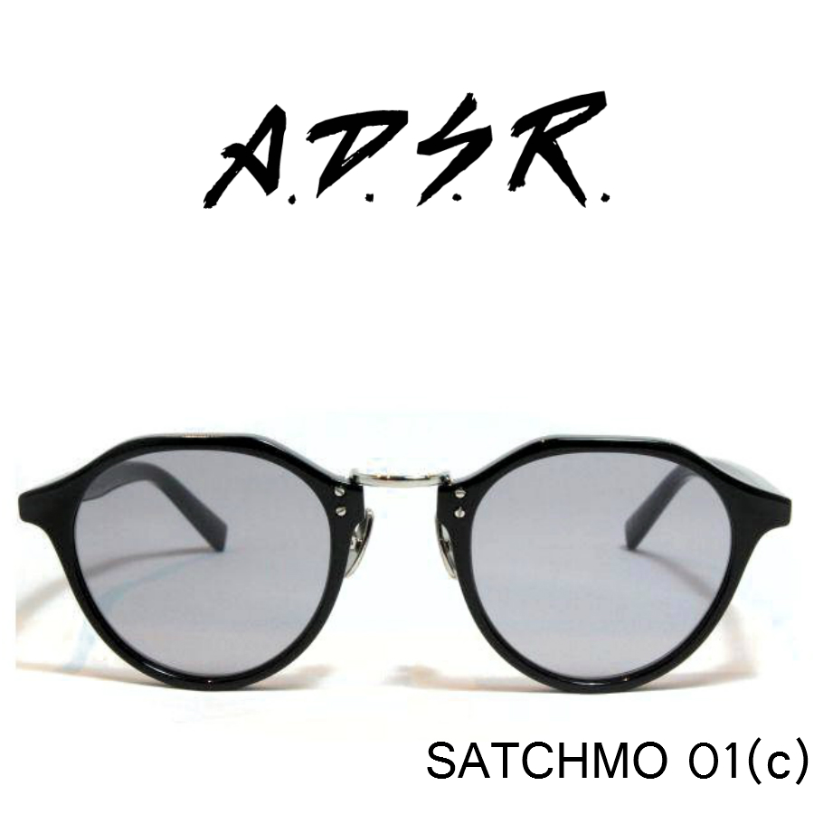 A.D.S.R. adsr サングラス SATCHMO サッチモ 01(c) (Shiny Black Silver/Light Gray Lens)  ADSR エーディーエスアール | レミネンス　楽天市場店