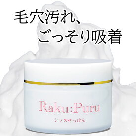 ＼ポイント16倍／ラクプル シラスせっけん 90g 毛穴 黒ずみ 吸着 保湿 火山灰 ヒアルロン酸 カキタンニン ダマスクローズ 洗顔 泡だてネット