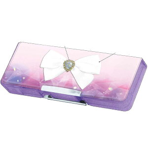 コンパクト 両面開き ペンケース 筆箱 リボン付き 229114/ミニョンチャーム・ブルー 229115/ミラクルアラモード K 2ドア 両開き 軽量 2025年9月 女の子 かわいい