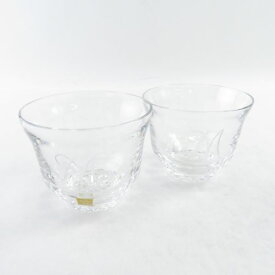 美品 Meissen Crystal マイセンクリスタル M 冷茶 グラス 2点 クリア クリスタル ペア ロゴ イニシャル SY6031D 【中古】