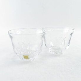 美品 Meissen Crystal マイセンクリスタル M 冷茶 グラス 2点 クリア クリスタル ペア ロゴ イニシャル SY6034D 【中古】