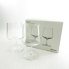 美品 iittala イッタラ Essence ビアグラス 2点 ペア クリア ビール 480ml 北欧 SU5454B4 【中古】