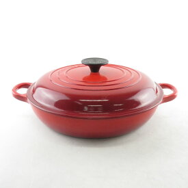 未使用 Le Creuset ルクルーゼ ビュッフェキャセロール 両手鍋 26cm ホーロー 琺瑯 料理 SO1062E 【中古】