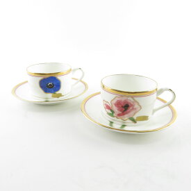 美品 Noritake ノリタケ 4559 THE GINZA ブリリアント フォーシーズンズ カップ＆ソーサー 2客 セット 資生堂 花柄 四季 春 夏 秋 冬 SU5856 【中古】