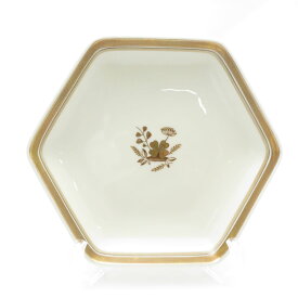 美品 ROYAL COPENHAGEN ロイヤルコペンハーゲン ゴールデンクローバー 六角皿 ヘキサゴナルディッシュ プレート SU8459F 【中古】