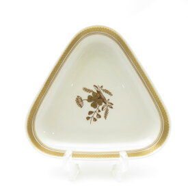 美品 ROYAL COPENHAGEN ロイヤルコペンハーゲン ゴールデンクローバー 三角皿 トライアングル ディッシュ プレート SU8460F 【中古】