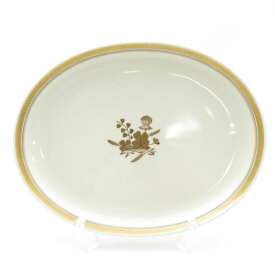 美品 ROYAL COPENHAGEN ロイヤルコペンハーゲン ゴールデンクローバー オーバル皿 27cmプレート 楕円 ディナー トレイ SU8461F 【中古】