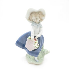 美品 LLADRO リヤドロ 5222「きれいな花ばかり」 フィギュリン 女の子 人形 置物 インテリア SY12905J2 【中古】