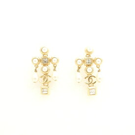 美品 CHANEL シャネル A20 両耳ピアス 2点 ココマーク ライトストーン レア 希少 レディース AY6907W1 【中古】