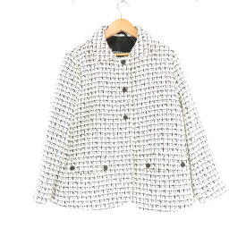 美品 HERNO ヘルノ GA000253D-13173-1000 ツイードジャケット 40 S～M相当 コットン他 ブラック ショート丈 レディース AD1404A42 【中古】