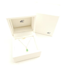 美品 4℃ ネックレス K18 グリーンアゲート アクセサリー 服飾小物 レディース AU4110 【中古】