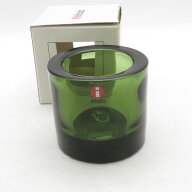 美品 iittala×marimekko イッタラ×マリメッコ kivi キャンドルホルダー フォレストグリーン SM5349D1 …