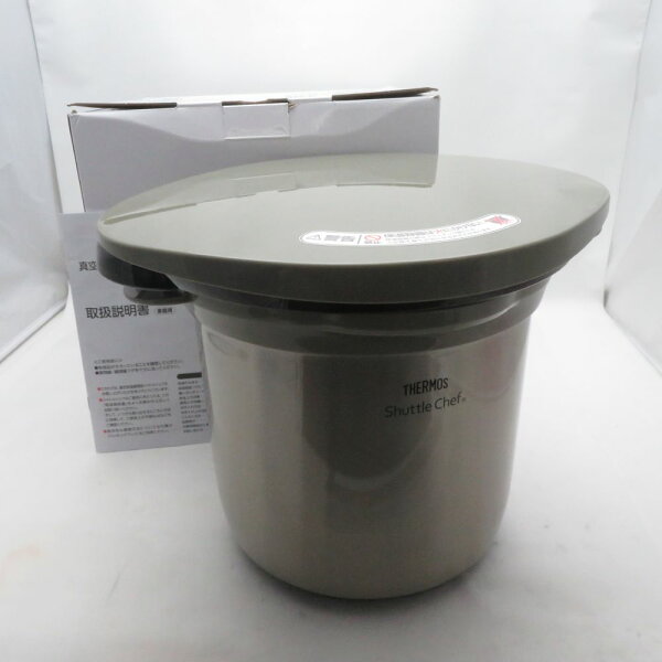 THERMOS サーモス KBK-4502 シャトルシェフ 真空保温調理器 クリアステンレス 4.5L 4～6人用 SO4554Z 【中古】