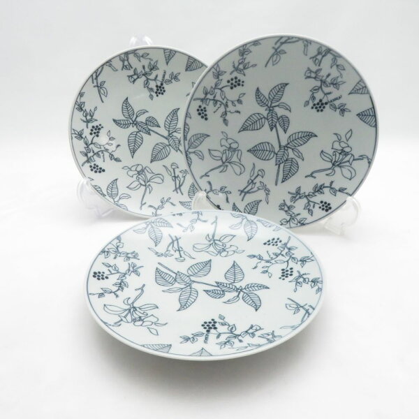 未使用 artek アルテック レフティ 印判皿 中皿 3枚 セット 東屋 白岳窯 18cmプレート SO4652Q1 【中古】