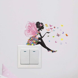 ウォールステッカー シール 女の子 花 花柄 子供部屋 ステッカー スイッチ 韓国 ハート オシャレ 小さめ 韓国インテリア 可愛い カフェ インテリア 壁シール