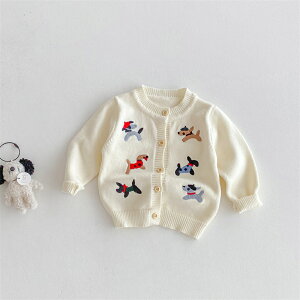 【 子供服 2点で15%OFF】 カーディガン 子供 キッズ ベビー 秋 冬 秋冬 秋服 冬服 羽織 刺繍 男の子 ブルー オシャレ 秋 秋冬オシャレ 女の子 80cm 90cm 100cm 120cm