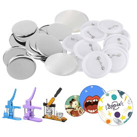 200個缶バッヂ ボタンバッジ バッジ作成用品 手作り缶バッジパーツ バッジ部品 58mm 缶バッジマシーン用 クリア 手芸用品 DIY 手作り素材 製作 パーツセット防錆 耐久性 手芸 ハンドメイド キット プロ 仕様 (パーツ58mm-200)