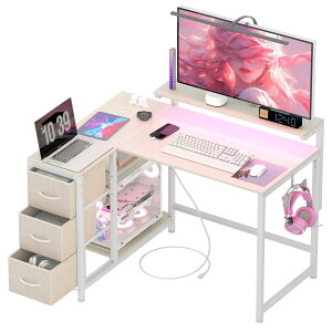 LunarLight PC�p�\�R���f�X�N ��108���s��80����71.8cm �e�����[�N L�^�f�X�N�E���E�g�݊������R 3�i���߃��j�^�[��i10�E33.5cm�Ή��j �����o���ƃR���Z���g�t�� ���[�����Ղ� �Q�[�~���O�f�X�N �I