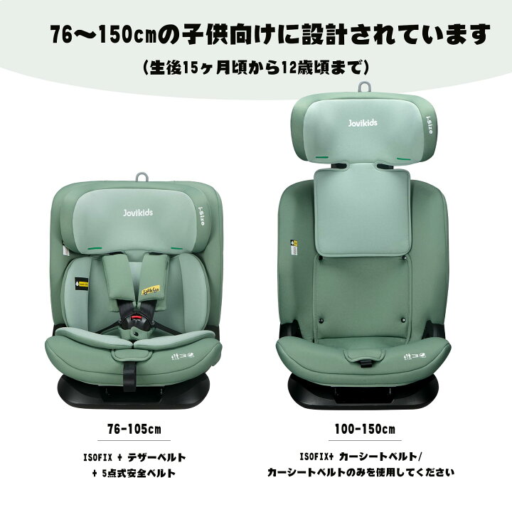楽天市場】Jovikids チャイルドシート ISOFIX、 i-Size R129適合 76 