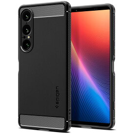 Spigen 【創業18年の技術力】Xperia 1 VII ケース 耐衝撃 米軍MIL規格 TPU ソフト マット仕上げ ストラップホール 指紋防止 ラギッド・アーマー・マグフィット ACS09591 (マット・ブラック)