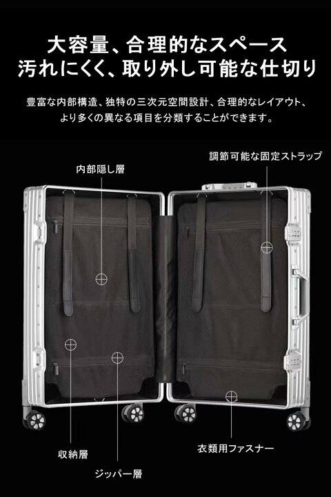 楽天市場】[Yuweijie] スーツケース オールアルミ合金 キャリーケース 
