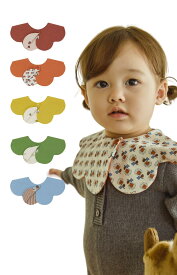 [Konny] コニーリバーシブルスタイ 5枚セット[2024年秋冬 Baby Bib 360°ローリング よだれかけ 吸収性・速乾性 シンプル 女の子 男の子 ベビーコーデ 出産祝い おしゃれ プレゼント (Set 14(Blue Choco, Oran