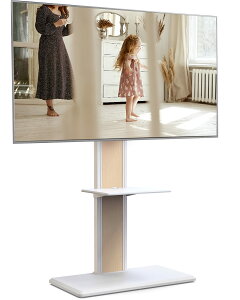 FITUEYES �e���r�X�^���h 32-65�C���`�e���r�Ή� �Ǌ� �e���r�� �w�ʎ��[�t �����p�x���߉\ �ω׏d40kg ���i�I�ꖇ�t �z���C�g �I�[�N�F ���\���p F02W2463N
