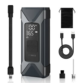 ASMAX 電動空気入れ 自転車 空気入れ バイク ボール 浮き輪 7500mAh 電動エアポンプ 軽量 小型 コンパクト エアコンプレッサー 最大圧力160PSI タイヤ圧力検知 自動停止 低騒音 米式/仏式 バルブ対応 SOS/LED懐中ライト 2年間