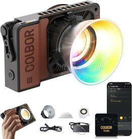COLBOR 撮影用ライト, W60R RGBビデオライト 2700-6500K 15200 Lux コンパクト GM補正 CRI97/TLCI99 TYPE-C/DC電源対応 APP制御 スタジオ照明/YOUTUBE/動画撮影