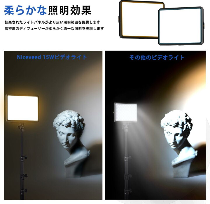楽天市場】NiceVeedi 2パック撮影用ライト LEDビデオライト 写真 