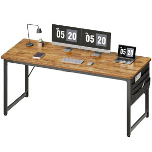 YeTom 机 デスク パソコンデスク pcデスク 幅160*奥行60cm つくえ 収納袋付き勉強机 フック付き学習机 組立簡単 テレワーク ピンテージ