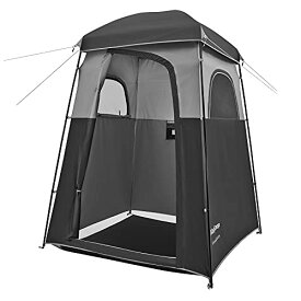 KingCamp 着替えテント 簡易トイレ シャワー 更衣室 大型 設置簡単 ビーチテント プライベートテント アウトドア 防災 携帯 収納袋付き (ブラック/グレー)