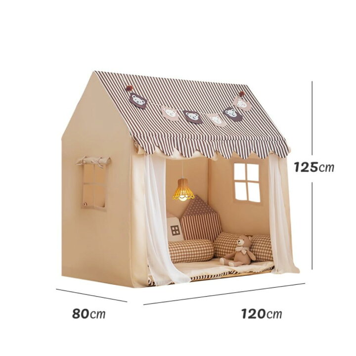 楽天市場】foke プレイテント、子供用テント、子供用キャンバスプレイハウス、幼児用室内ベッドテント、男の子と女の子のためのおもちゃ、幼稚園 親子部屋  (黄色の格子テント) : RENEW