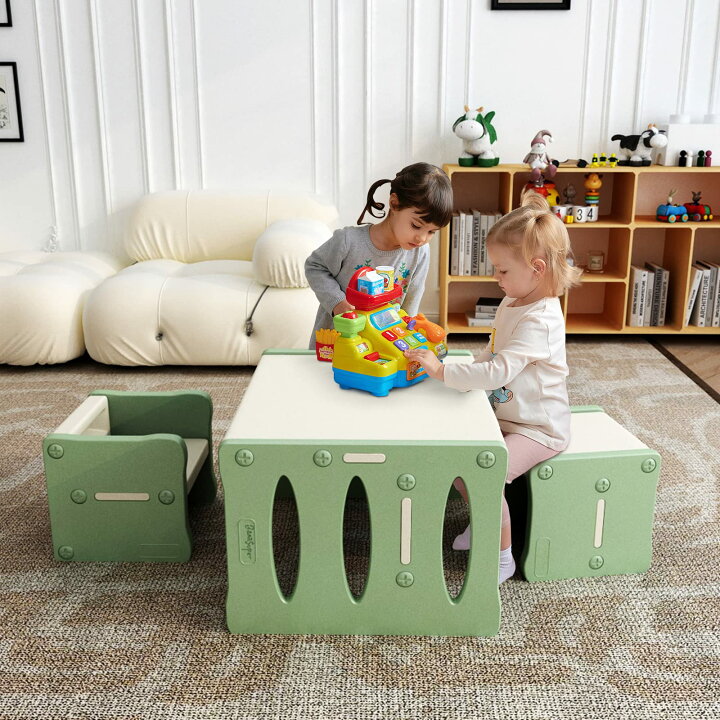 楽天市場】BanaSuper 子供用テーブルと椅子3点セット アクティビティ  
