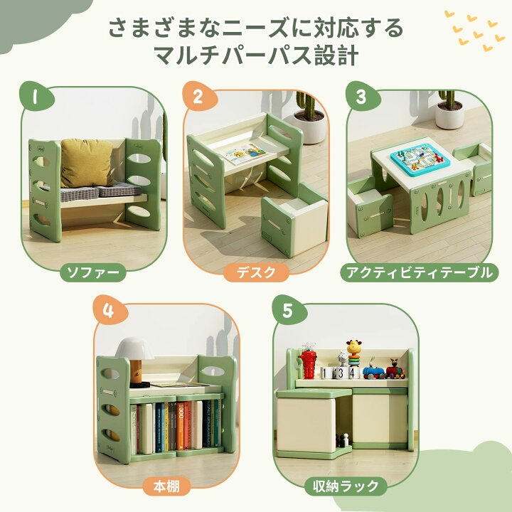 楽天市場】BanaSuper 子供用テーブルと椅子3点セット アクティビティ  