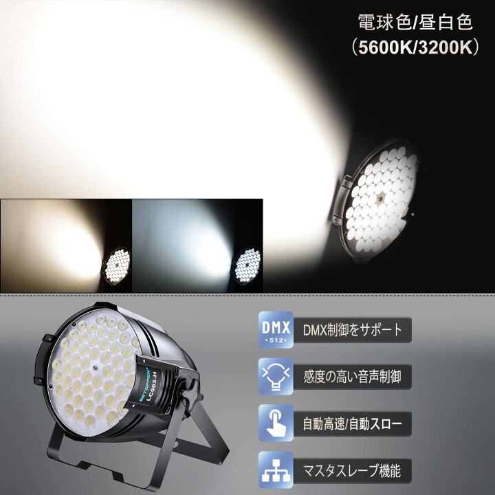 楽天市場】BETOPPER 舞台照明 54*2W COB スポットライト ステージ 