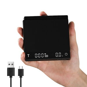 MHW-3BOMBER ミニコーヒースケール デジタルスケール ドリップスケール 高精度 計量器 精度0.1g 測量範囲0.3g-2000g タイマー機能付き ブラック ES6029B-OS