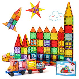 HannaBlock 110 Pcs マグネットブロック 磁石 おもちゃ 子供 知育玩具 磁石ブロック マグネット おもちゃ 誕生日プレゼント クリスマス ギフト 贈り物