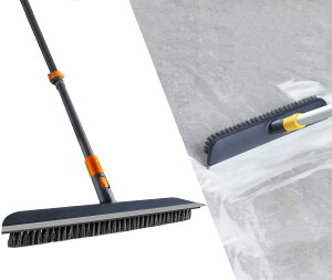 CLEANHOME デッキブラシ 風呂ブラシ タイルブラシ 94-130cm伸縮可能 掃除用品 風呂掃除 浴室掃除 ベランダ/玄関/床/庭園にも適用 (グレー)