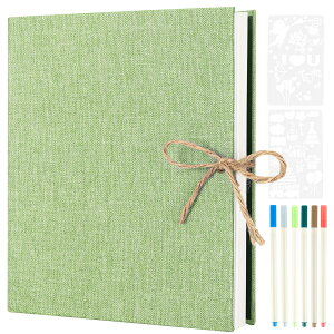 AIOR アルバム フォトアルバム 貼るタイプ フリー台紙 麻縄飾り バインダー式 写真アルバム 30枚/60ページ 手作りフォトブック 粘着式 写真収納 ファイル フィルム 家庭用 子供用 記念日 結婚