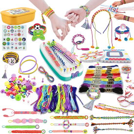 UQTOO ミサンガ 手作りキット女の子 DIY 紐 おもちゃ 編み物 手芸 ブレスレット セット 子供のお誕生日プレゼント 手作り マクラメ ロープ アクセサリー キット