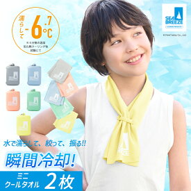 【最大15%OFFクーポン！10/15限定】SEA BREEZE キッズ クールタオル 2枚セット シーブリーズ こども 熱中症対策 冷却 暑さ対策グッズ アウトドア キャンプ タオル 冷やして使える 冷感タオル スポーツタオル 冷却タオル 冷感 春 夏 秋 スポーツ