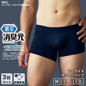 【最大15%OFFクーポン！9/10~9/11 1:59】3枚セット 履く消臭元 メンズ ローライズ ボクサーパンツ M L LL 3L メンズパンツ 立体縫製 ストレッチ 抗菌防臭 消臭 制菌 部屋干し 生乾き臭 オールシーズン 大きいサイズ 肌着 下着 男性 男性用 パンツ 無地 紳士 通気性
