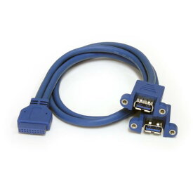 StarTech.com USBケーブル／パネルマウント型／USB 3.0（5Gbps）／2ポートType-A 増設／マザーボードピンヘッダー接続／SuperSpeed USB 3.2 Gen1 規格準拠／固定用ネジ付／ブルー／デュアル USB タイプA - IDC
