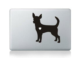 犬 dog チワワアップルマークがハートに Macbook全対応 ステッカー　C15犬 [並行輸入品]