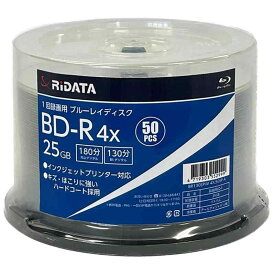 RIDATA(アールアイデータ) 1回録画用 ブルーレイディスク BD-R 25GB 50枚 ホワイトプリンタブル 片面1層 1-4倍速 BR130EPW4X.50SP A