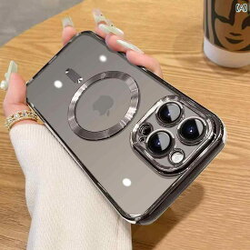 スマートフォンケース スマホカバー スマホケース Magsafe 磁気 吸引は Apple 15 promax スマートフォン ケースに 適した iPhone 14 pro 透明 シリコンソフト シェル 13 ハイエンド レンズ フィルム 付き 12 フル パッケージ 16 落下 防止 11 PM 女性